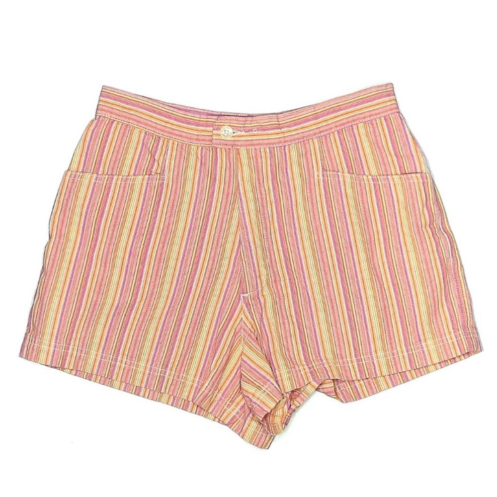 VTG 80s 90s County Seat Striped Cotton Shorts Pink Orange Sun Bleached Sz 9/10